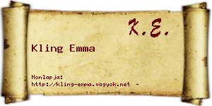 Kling Emma névjegykártya